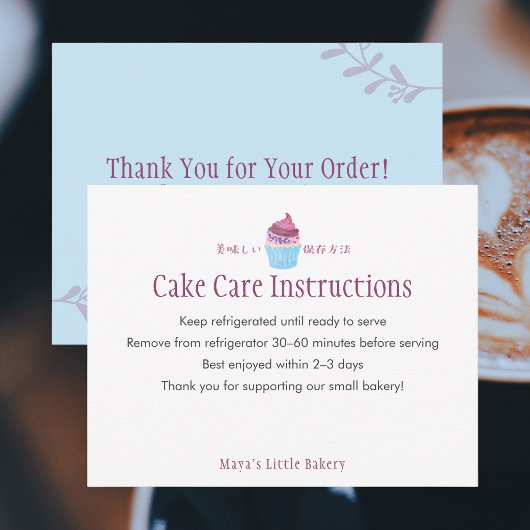 Scandinavische Cupcake Cake Verzorgingsinstructies Bedankkaart