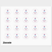 Scandinavische Cupcake Waercolor Bedankt Ronde Sticker (Vel)