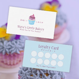 Scandinavische Cupcake Watercolor Bakkerij Loyalit Visitekaartje