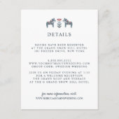 Scandinavische Dala Paard BRUILOFT Gastengegevens Informatiekaartje (Voorkant)