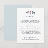 Scandinavische Dala Paard BRUILOFT Gastengegevens Informatiekaartje (Voorkant / Achterkant)