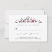 Scandinavische Dala Paard BRUILOFT RSVP MAALTIJD K (Voorkant)