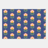 Scandinavische Deense Folk Flower Pattern (blauw) Inpakpapier Vel (Voorkant 3)