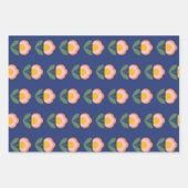 Scandinavische Deense Folk Flower Pattern (blauw) Inpakpapier Vel (Voorkant 2)
