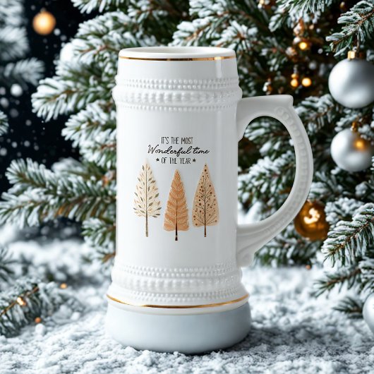 Scandinavische dennenbomen Kerst Bierglas Bierpul