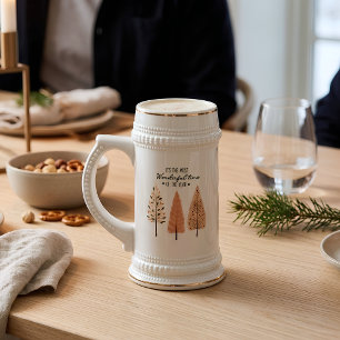 Scandinavische dennenbomen Kerst Bierglas Bierpul