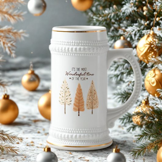 Scandinavische Dennenbomen Kerstbierglas Bierpul