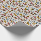 Scandinavische dieren, bloemig, schattig patroon. cadeaupapier (Hoek)