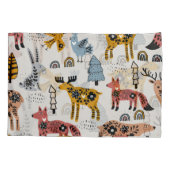 Scandinavische dieren, bloemig, schattig patroon. kussensloop (Achterkant)