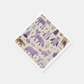 Scandinavische dieren in Paarse en gouden decoupag Servet (Hoek)