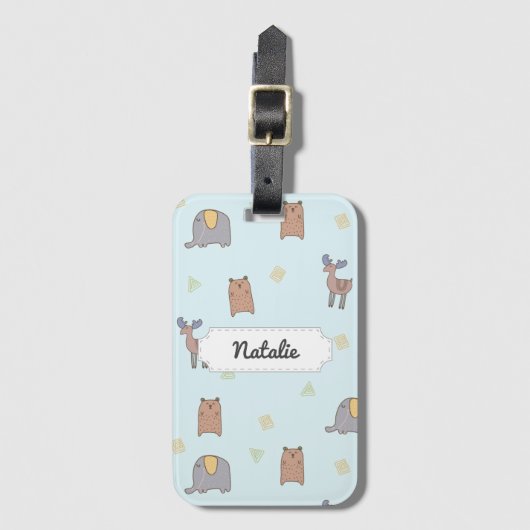 Scandinavische dierentuin Bagagelabel (Voorkant (verticaal))