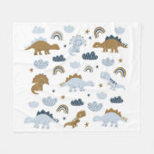 Scandinavische dinosaurussen, sterren, regenbogen fleece deken (Voorkant (Horizontaal))