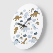 Scandinavische dinosaurussen, sterren, regenbogen grote klok (Hoek)