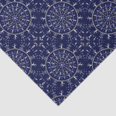 Scandinavische Ditsy Winter Navy & Gold Diamond Te Tissuepapier (Detail)