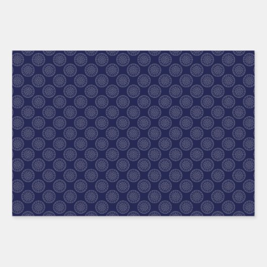 Scandinavische Ditsy Winter Navy & Gold Polka Dots Inpakpapier Vel (Voorkant 3)