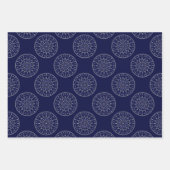 Scandinavische Ditsy Winter Navy & Gold Polka Dots Inpakpapier Vel (Voorkant)
