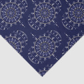 Scandinavische Ditsy Winter Navy & Gold Retro Ogee Tissuepapier (Detail)