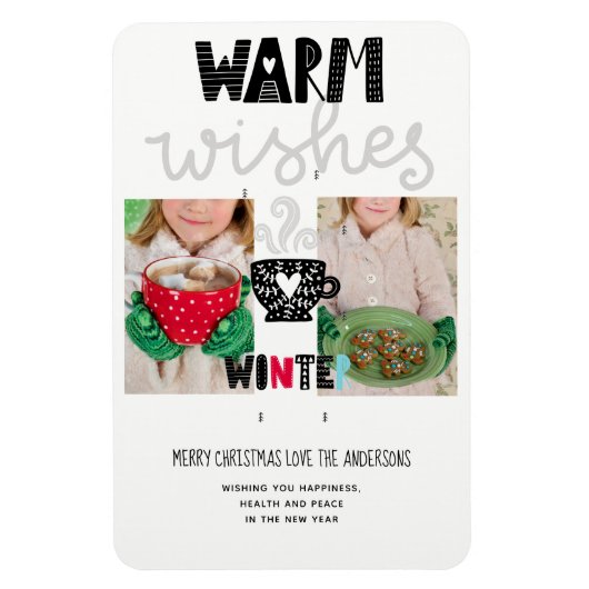 Scandinavische Doodle Kerst FOTO Kerststuk Magneet (Verticaal)