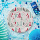 Scandinavische Doodle-kerstbomen op maat Papieren Bordje (Feest)