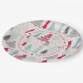 Scandinavische Doodle-kerstbomen op maat Papieren Bordje (Gekanteld)