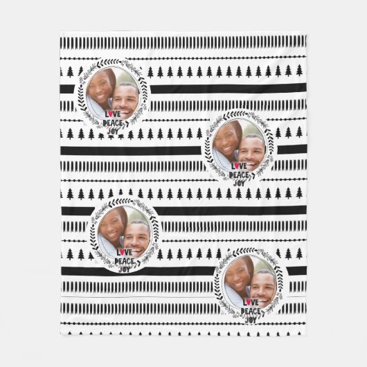 Scandinavische Doodle PHOTO Blanket met kerstcadea Fleece Deken (Voorkant)