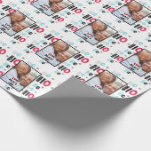 Scandinavische Doodle PHOTO Kerstmis Moderne Cadeaupapier (Hoek)