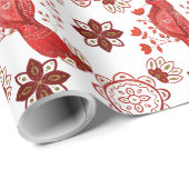 Scandinavische duif en caleidoscoop patroon cadeaupapier (Rol Hoek)