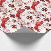 Scandinavische duif en caleidoscoop patroon cadeaupapier (Hoek)