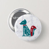 Scandinavische eekhoorn op marmer Ronde Button 5,7 Cm (Voorkant /achterkant)