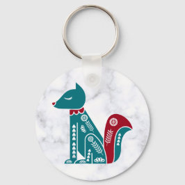  Scandinavische eekhoorn op marmer Sleutelhanger