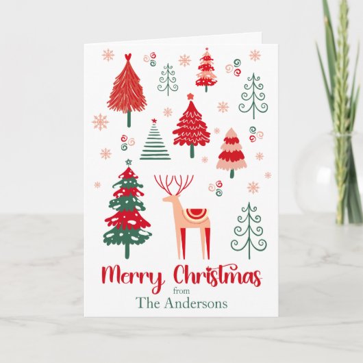 Scandinavische één foto feestelijke kerst feestdagen kaart (Voorkant)