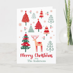 Scandinavische één foto feestelijke kerst feestdagen kaart