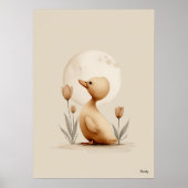 Scandinavische Eend Kinderkamer Muur Kunst Neutral Poster (Voorkant)