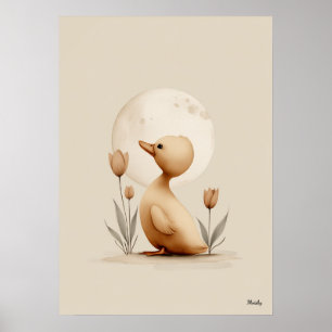 Scandinavische Eend Kinderkamer Muur Kunst Neutral Poster