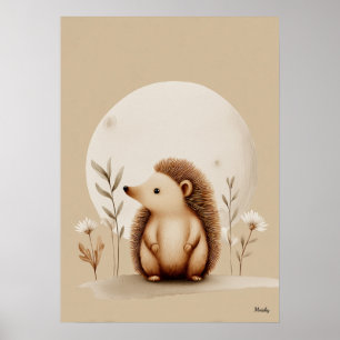 Scandinavische egel kinderkamer muurdecor neutraal poster