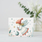 Scandinavische elegantie spiritueel kerstengel briefkaart (Staand voorkant)