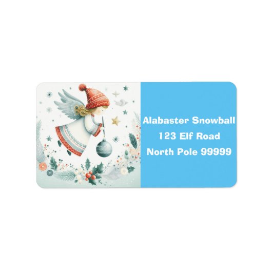 Scandinavische elegantie spiritueel kerstengel etiket (Voorkant)