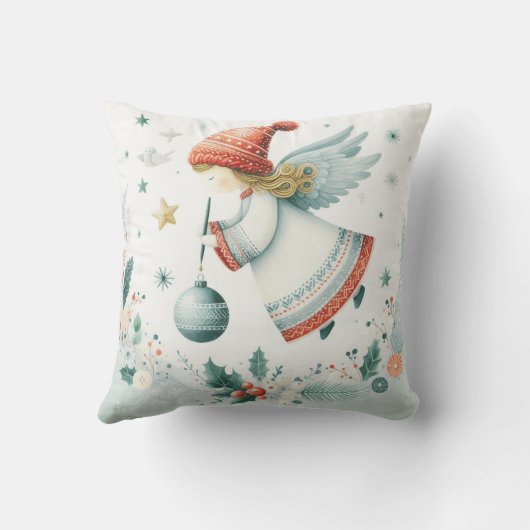 Scandinavische elegantie spiritueel kerstengel kussen (Achterkant)