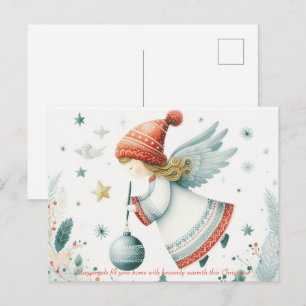 Scandinavische elegantie spirituele kerst engel briefkaart