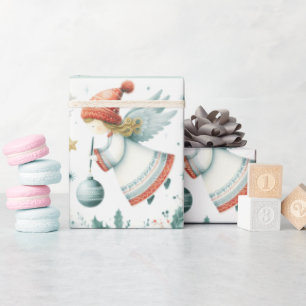 Scandinavische elegantie spirituele kerst engel cadeaupapier