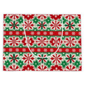 Scandinavische Fair Isle Kerst Groot Cadeauzakje (Voorkant)