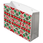 Scandinavische Fair Isle Kerst Groot Cadeauzakje (Achterkant Gekanteld)