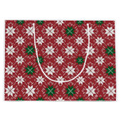 Scandinavische Fair Isle Kerst Groot Cadeauzakje (Voorkant)