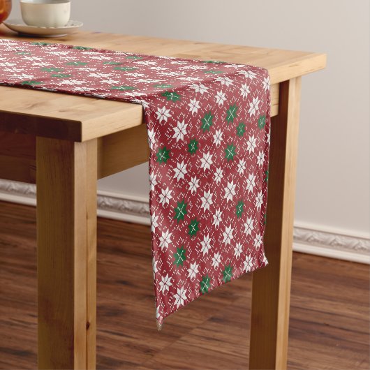 Scandinavische Fair Isle Kersteditie 1 Medium Tafelloper (Voorbeeld)