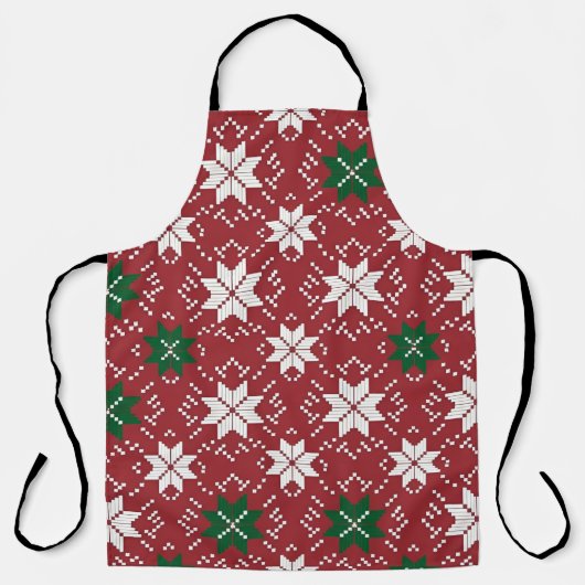 Scandinavische Fair Isle Kersteditie 1 Schort (Voorkant)