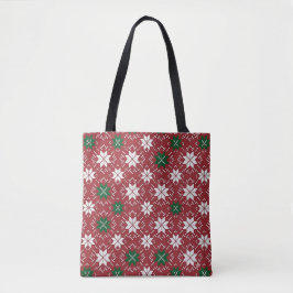 Scandinavische Fair Isle Kersteditie 1 Tote Bag
