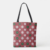 Scandinavische Fair Isle Kersteditie 1 Tote Bag (Achterkant)