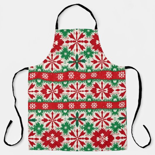 Scandinavische Fair Isle Kersteditie 2 Schort (Voorkant)