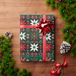 Scandinavische Fair Isle Kersteditie 3 Cadeaupapier