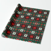 Scandinavische Fair Isle Kersteditie 3 Cadeaupapier (Uitgerold)